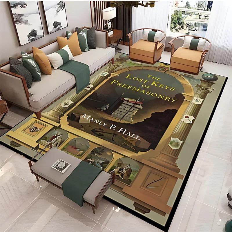 Masonic Illuminati Carpet Living Room Bedroom Sofa Coffee Yoga Rugs Kitchen Door Un-Slip Mats Alfombra Birthday Gift Poster Mat