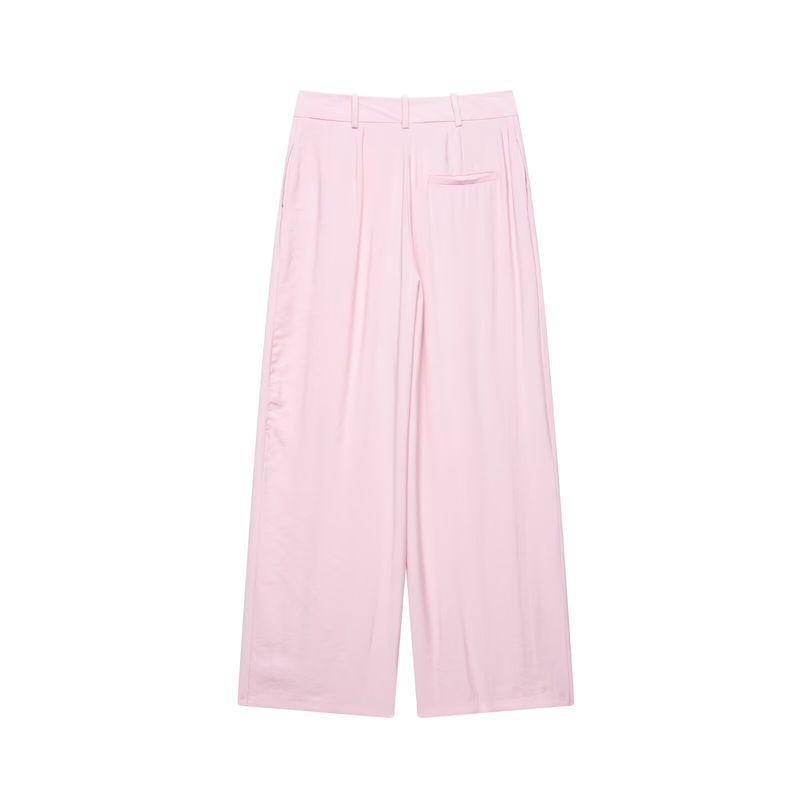 Jnleaog Autumn New Women's Clothing European and American Style Design Double Placket Hanging Collar Vest Wide Leg Pants 1608124