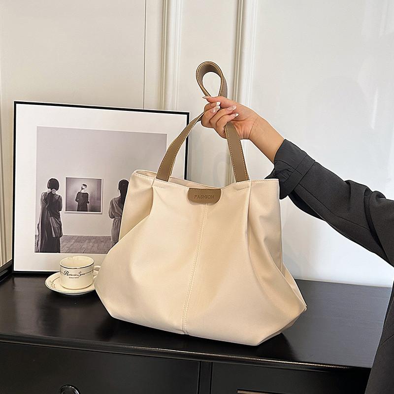 Stylish Large Capacity Canvas Tote Bag For Women In Black White And Khaki Ideal For College Students