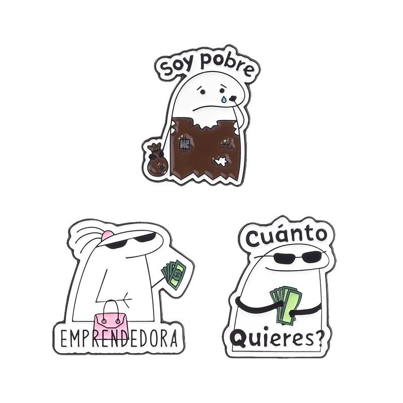 2-6pcs/set Cute Animal Enamel Pins Curious Monkey Golden Retriever Chubby Cat Crow Brooches Lapel Badge Jewelry Gifts For Friend