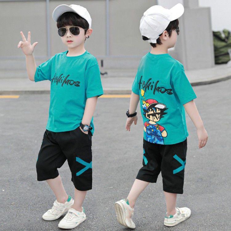 Summer Boys Casual Kids Tracksuit T Shirt Shorts Pant