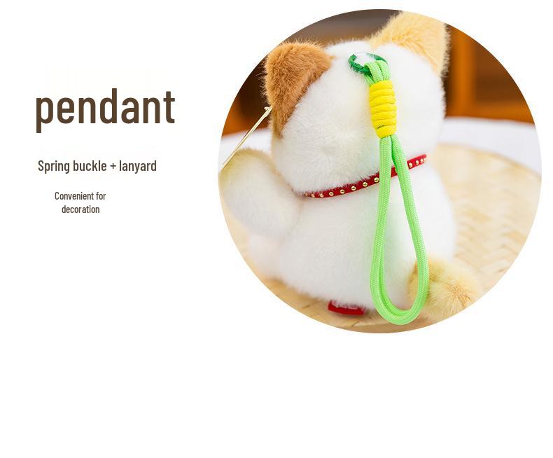 Lucky Cat Plush Keychain - Cute Cartoon Doll Backpack Charm for New Year Gift