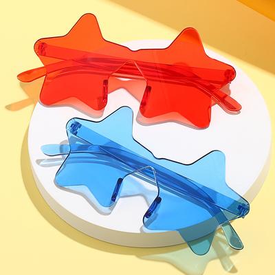 New Fashion Colorful Women'S Star Sunglasses Vintage Candy Color Women Sun Glasses Funny Halloween Gift Eyewear Party Shades