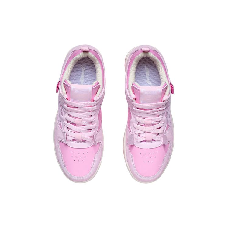 Li Ning Mystic Layer Pro Slip Resistant Abrasion Resistant Low Top Skateboard Shoes Women's Cherry Blossom Pink AGCR314-2