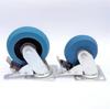 Blue Heavy-Duty Industrial Rubber Wheel with Iron Core - Universal Flat Cart Steering Caster