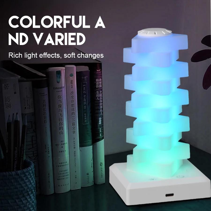 Creative DIY Adjustable RGB Magic Cube Night Light, USB Home Bedroom Game Room Dimming and Color Changing Bedside Lamp
