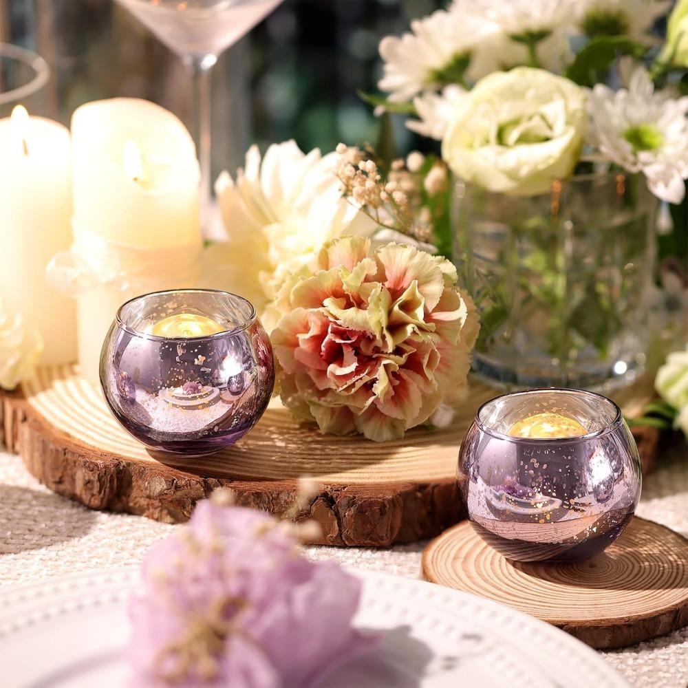 6/12PCS Mercury Glass Votive Candle Holders Centerpiece Table Tealight Candlestick for Party Home Wedding Decorations