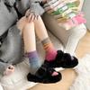 Winter Thick Warm Long Socks Gradient Wool Cashmere Kawaii Socks Women Thermal Floor Sleeping Socks New  Gift Autumn New