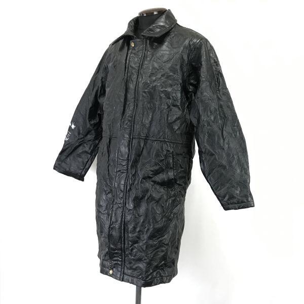 Daiei Trading Lamb Leather Sten Collar Coat Men L Black Quilted(USED)