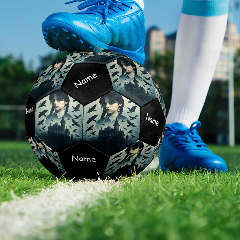 Custom Name Wednesday Theme Size 5 Soccer Ball, Suitable for Both Indoor and Outdoor Matches, a Gift Suitable for Everyone.