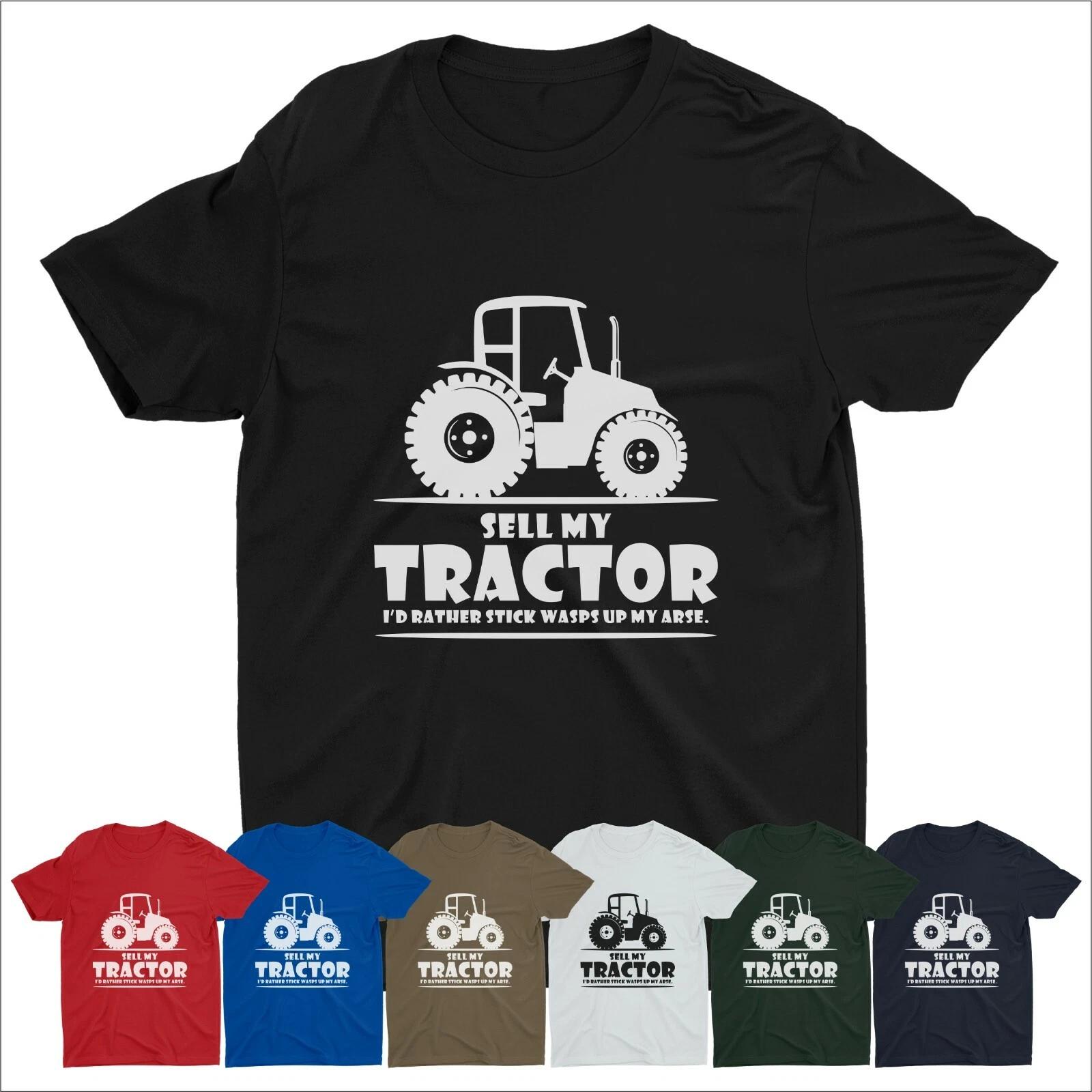 Farmer T-Shirt SELL MY TRACTOR? Farming Fields Printed Farmer Farm Work T Shirt L