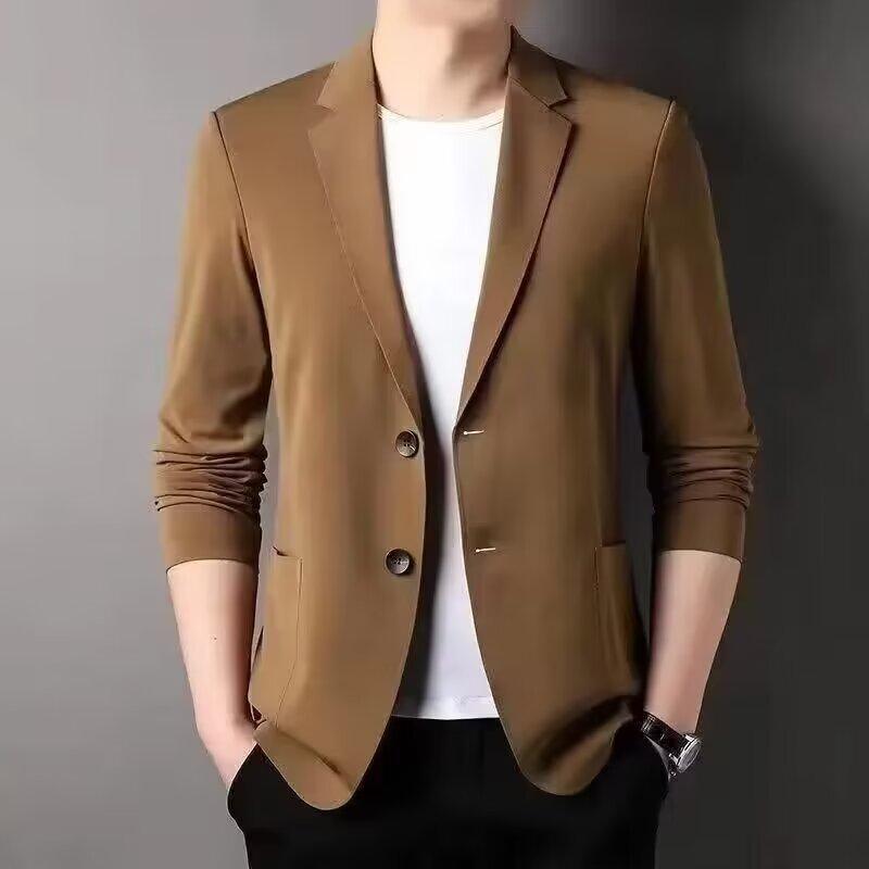 Men's Lightweight Summer Suit Jacket - Ultra-Thin Breathable High Elasticity Ice Silk Sun Protection Casual Blazer