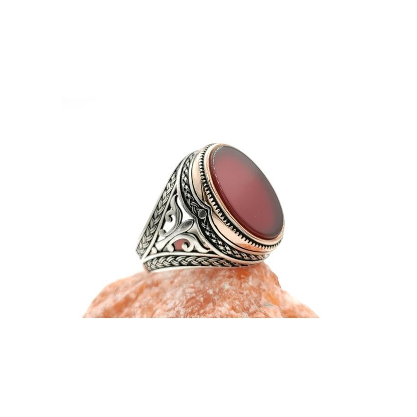 

Серебряное мужское кольцо с агатом (498040152)