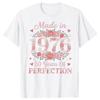 50th Birthday Gift Tees Made in 1976 Apparel Floral Birthday Shirt Birthday Celebration Gift for Wife Mom Sister Women Clothing