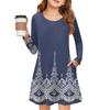 Girls' Long Sleeve Dress - Color Pocket Dress