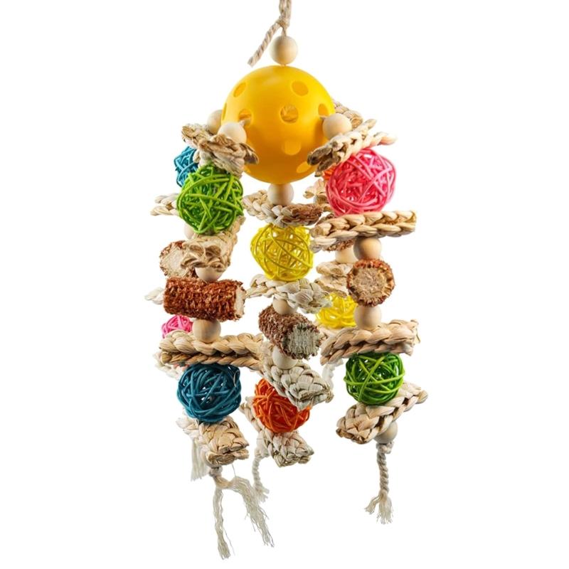 Bird Tearing Toy Chewing Bird Toy Natural Corn cob Blocks Bird cage Accessories Toy Talking Parrot Toy Bird Molar Toy 1