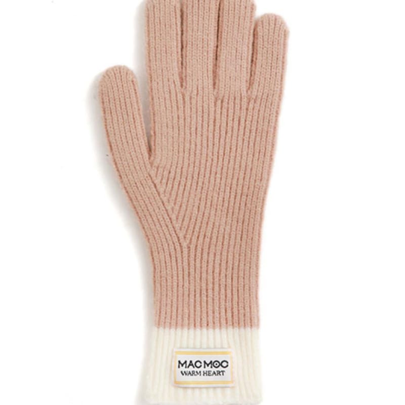 MAC MOC HOHO Hoho Color Block Soft Fingerhole Gloves_5 Colors