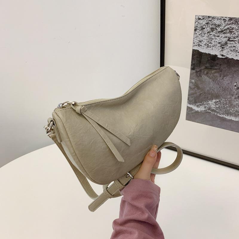 

Повседневная сумка женская новая простая и модная ретро сумка через плечо, сумка-мессенджер, нишевая сумка-пельмень большой вместимости покинуть белый