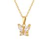 Fashion Accessories, Stainless Steel Zircon Butterfly Gold Necklace Women'S Jewelry 2330