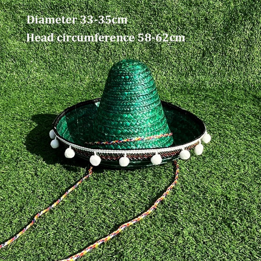 Colorful Straw Hats Mexican Style Men Women Summer Hats New Wide Brim Hats  for Halloween Party