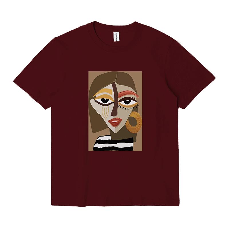 

Shellsuning летние персонажи графические футболки женские свободные с круглым вырезом забавные футболки с принтом женские простые базовые белые топы с короткими рукавами 3XL вино красного