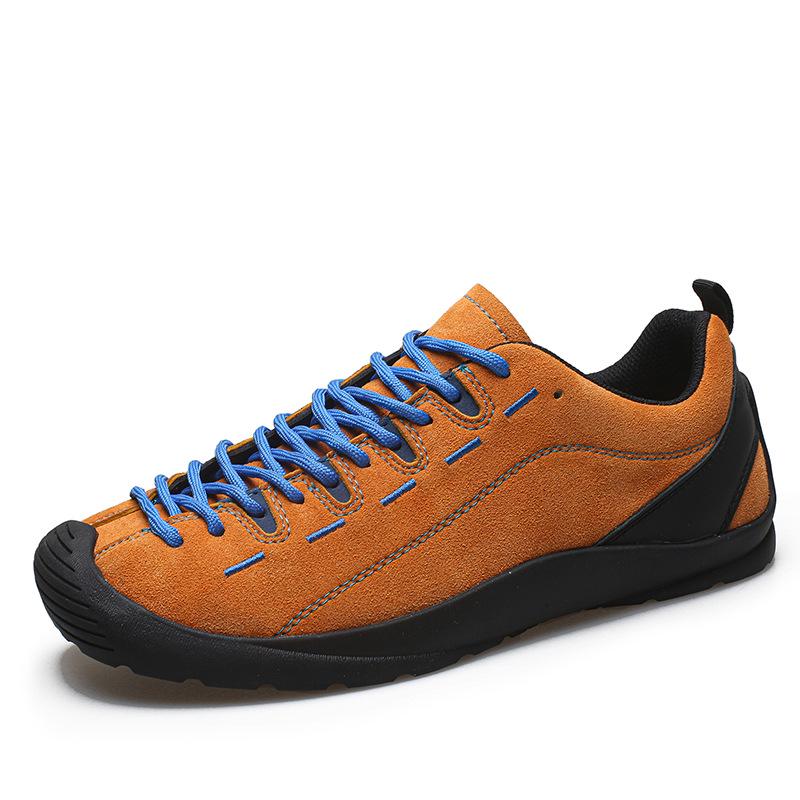 Herren Übergröße Leder Wanderschuhe mit rutschfester Sohle 45 orange