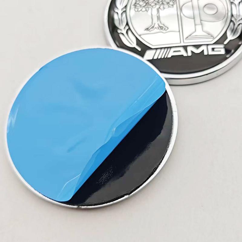 57mm ABS Flat Hood Bonnet Logo AMG Stickers Emblem Badge For Mercedes Benz W204 W124 W201 W202 W212 W220 W205 Auto Accessories