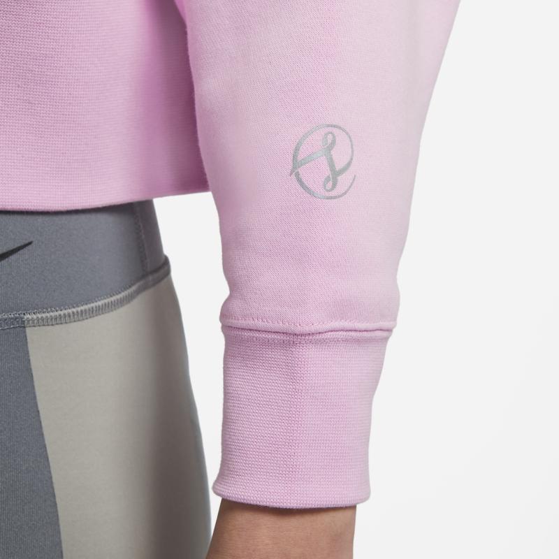 Nike Floral Logo Relaxed Crew Neck Sweatshirt Women Tops Pink DJ4136-621