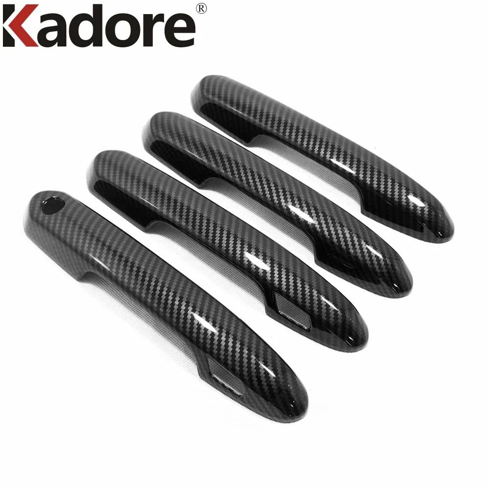 Door Handle Cover Trim For Toyota Highlander XU70 Kluger Hybrid -2024 Carbon Fiber Car Side Handles Catch Cap Accessories
