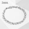 ZAKOL Trendy Charm Marquise Cut Cubic Zirconia Bracelets For Women CZ Leaf Bridal Wedding Party Jewelry Gift BP2252