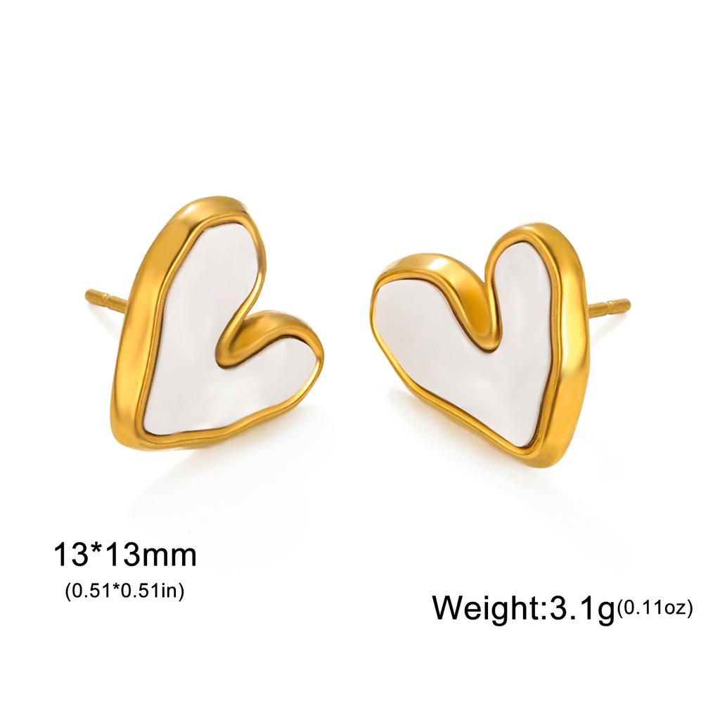 Lucktune Heart Stud Earrings Women Stainless Steel aros mujer Love Cutout Piercing Earrings Trend Kpop Jewelry Gift New