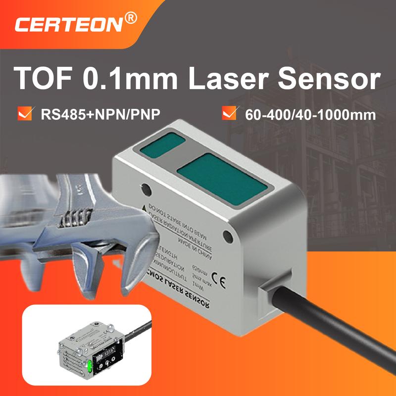 LR400 Laser Displacement Sensor 485 + NPN/PNP ‑ 0.1mm Accuracy Non‑Contact Laser Distance Sensor 40‑1000mm Range for Industry
