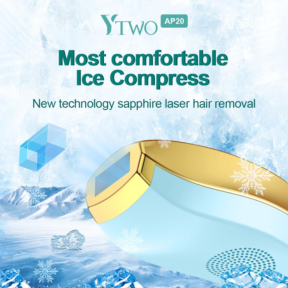 IPL Laser Hair Removal Devicefor Women Unlimited Flashes Permanent Painless Ice Cooling Laser Epilator for Face Whole Body