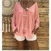 IHUASU Women's Fashion Casual Solid Color Print Long Sleeve  Blouses & Shirts