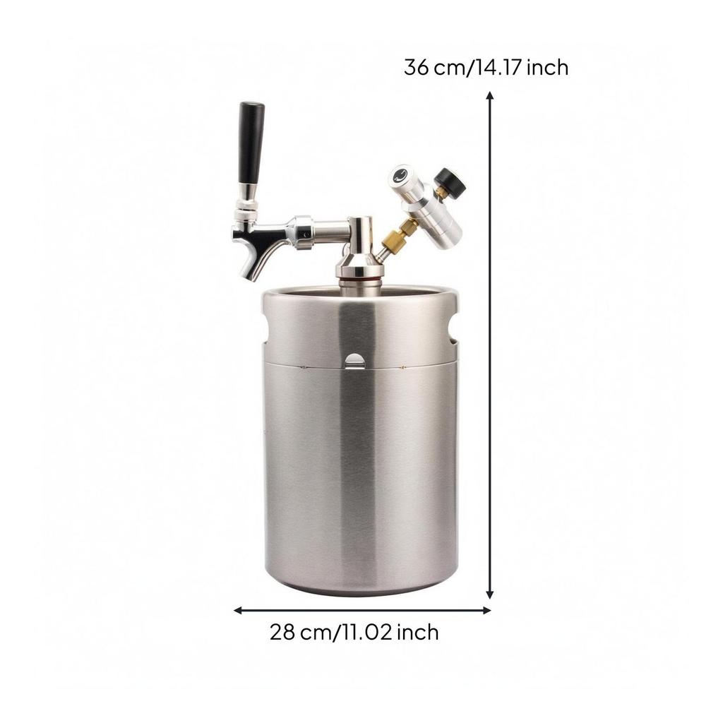 Stainless Steel Mini Keg Beverage Dispenser Easy to Clean Refreshment