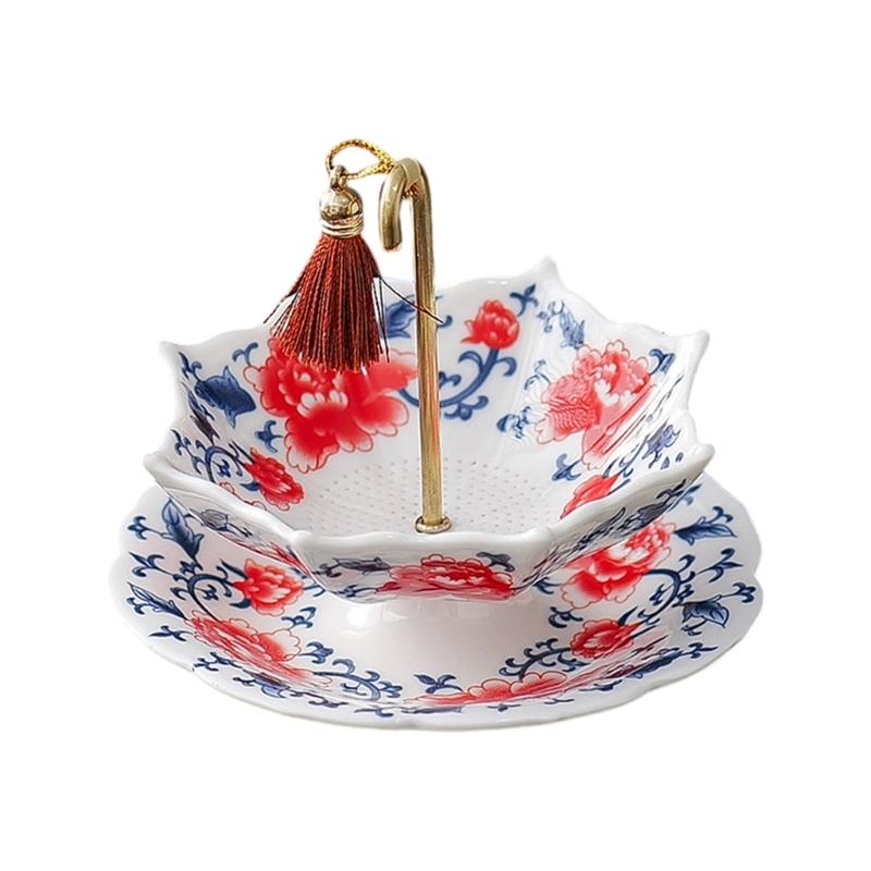 Delicate Ceramic Teas Strainer Set Handmade Traditional Pattern Teas Strainer Filter For Cultural Teas Gatherings