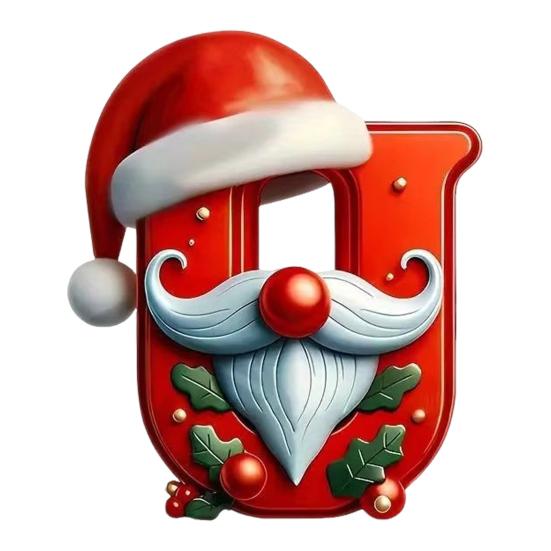 26 Letters Christmas Ornaments Personalized Santa Claus Monogram Initial Letter Xmas Tree Pendant for Tree DIY Craft Home Decor