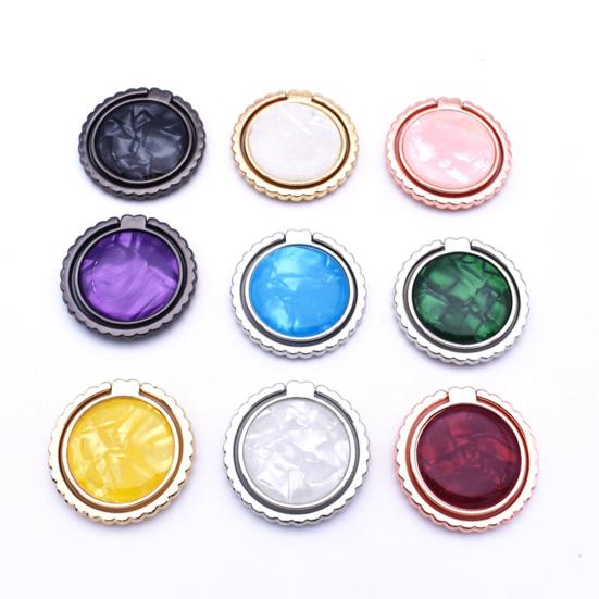 Finger Ring Holder 360 Degree Rotation Colorful Round Shell Pattern Phone Grip Finger