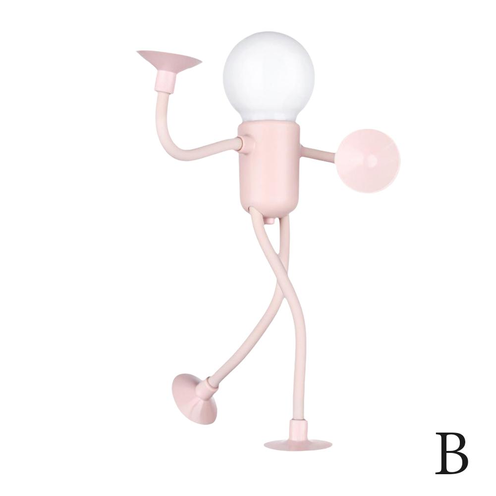 Veränderbare Form Lustige Sportler Nachtlicht Knopfbatterie Schreibtischlampe Vielseitige Minilampe Kreatives Ornament Vakuumadsorption