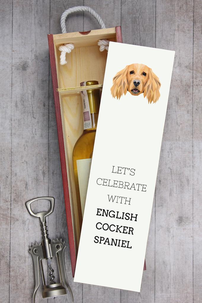 English Cocker Spaniel - Geometric Box With Photo And Inscription For Wine Brand Art-Dog