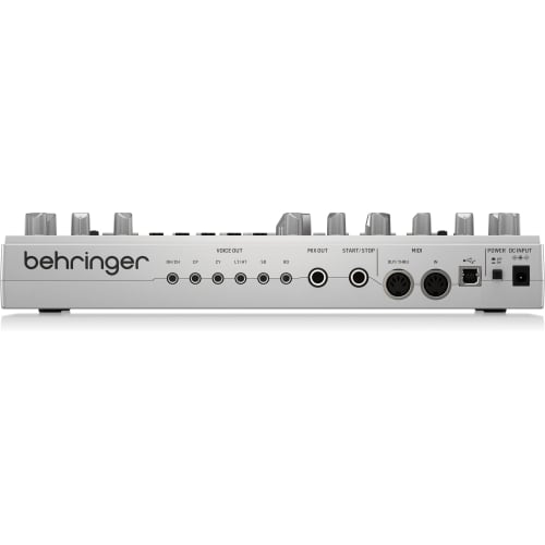Behringer RD-6-SR Analog Drum Machine, USB/DIN MIDI Compatible, 16-Step Sequencer, and Analog Distortion, Silver