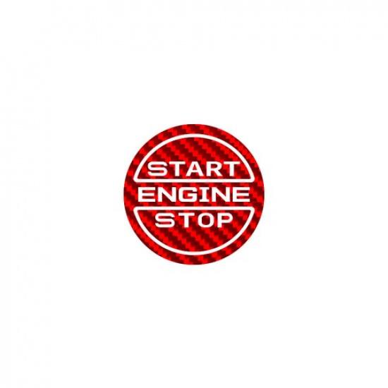 Black Red Carbon Fiber Car Engine Start Switch Sticker For Ford Mustang 2024 25