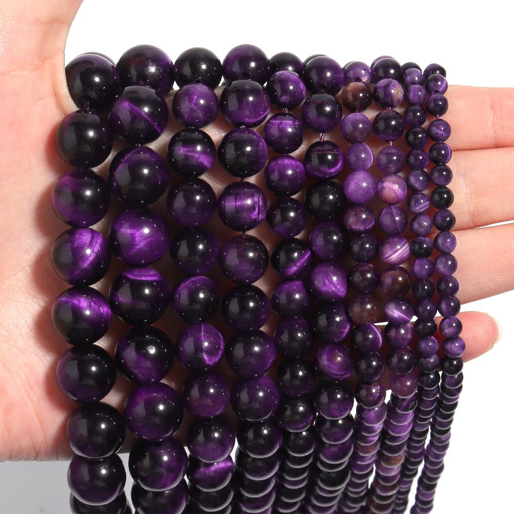 Louleur 1 Strand Natural Stone Beads Multicolor Tiger Eye Loose Spacer Beads for Making Bracelets Jewelry DIY Accessories