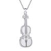 Kinitial Violine Ornament Anhänger Halskette Damen Ikonisches Saiteninstrument Musiker Schmuck Edelstahl Schmuck