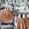 15 Shatterproof Brown Velvet Christmas Tree Ornaments with Silk Ribbon and Pleated Finish for Seasonal Holiday Decoration