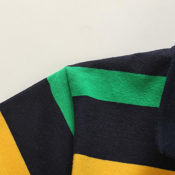 Dziecięce koszulki polo z krótkim rękawem Letnia odzież dziecięca T-shirt dla średnich i dużych dzieci Bawełniana koszulka polo w paski