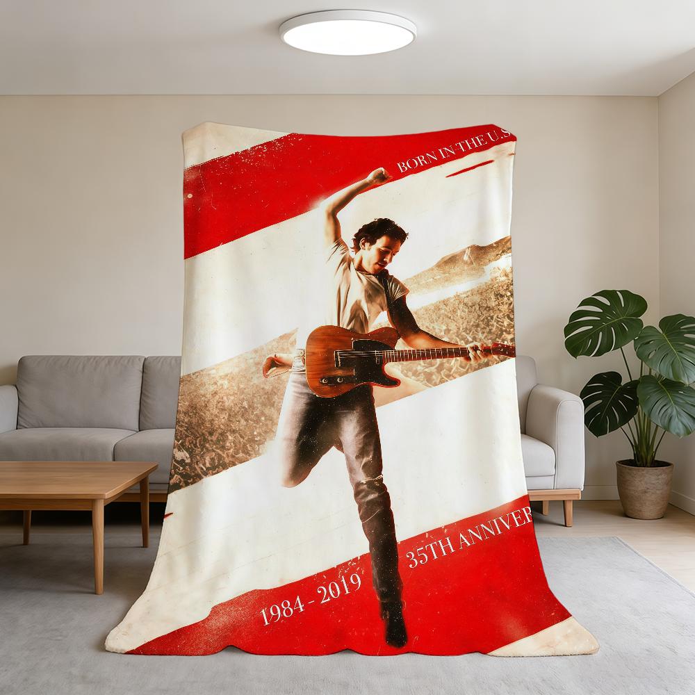 Blanket Singer Super Warm Springsteen-ES Comfortable Plush B-Bruce Throw Blanket Child Home Sofa Bedroom Gift 75x90cm