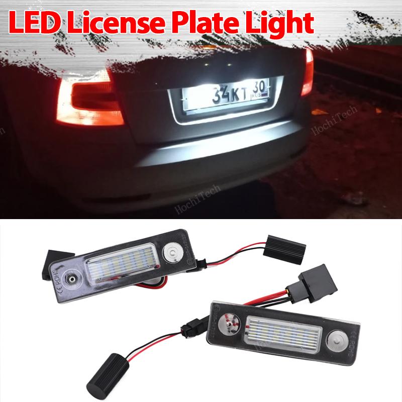12V White Led CANBUS No Error License Plate Lights For Skoda Octavia MKII 1Z A5 Facelift Roomster 5J Octavia MKII Pre-facelift