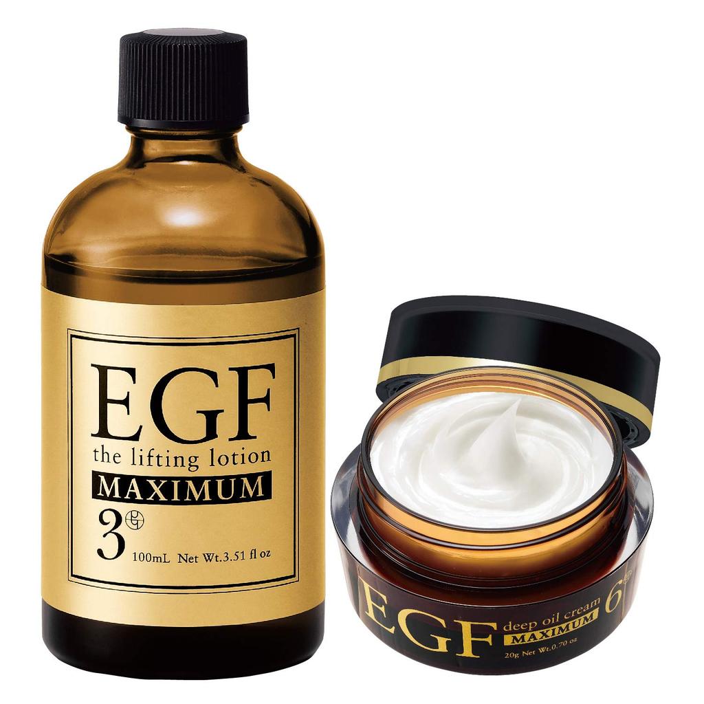 EGF Maximum Set 100ml Creme Hergestellt in Japan Hochkonzentrierte Anti-Aging-Pflege Hergestellt in Japan Feuchtigkeitsspendend Sehr feuchtigkeitsspendend Für alternde Haut Linienanwendung