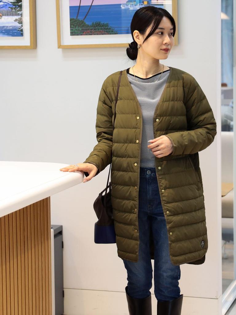 Beams Heart French Long Down Size M Women's Jacket, Olive,
